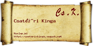 Csatári Kinga névjegykártya
